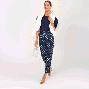 Tuckernuck Pixie Pants Navy Size XL Polka Dot Preppy